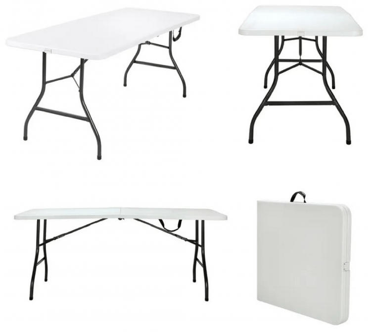 6' Cosco White Plastic Tables