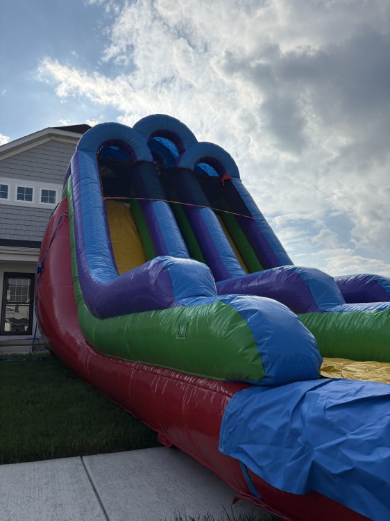 18' Retro Rainbow 🌈 Double Bay Water Slide – Wet Only 💦